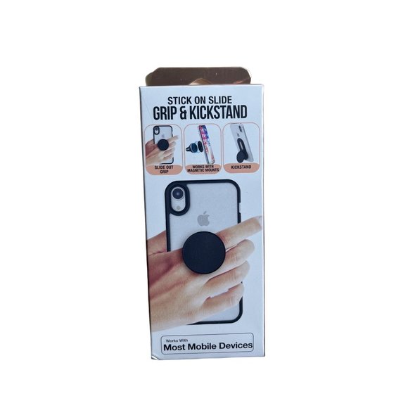 Premier Stick on Slide Grip & Kickstand for Phones - Black - Picture 1 of 5